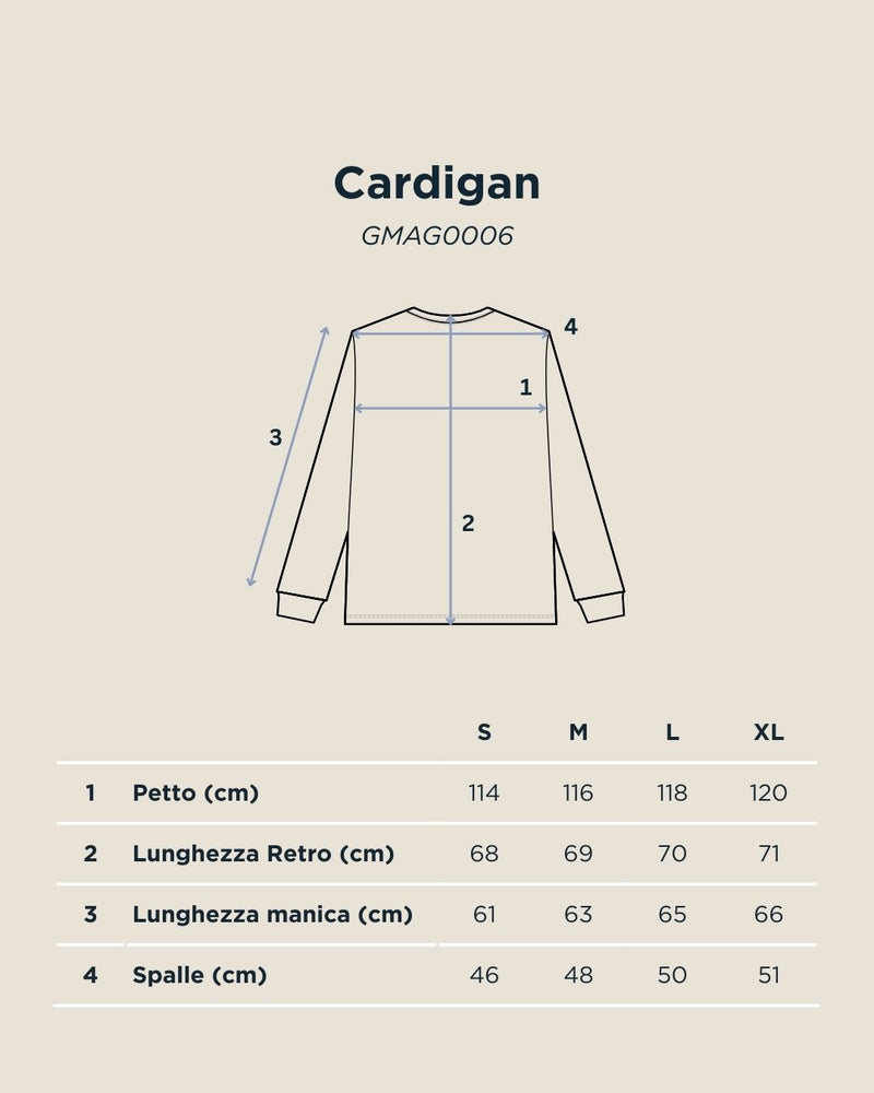 Tabella taglie per Cardigan giallo