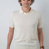 Polo in maglia beige