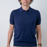Polo in maglia blu