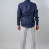 Camicia lino blu
