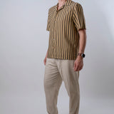 Polo Bowling Righe Beige