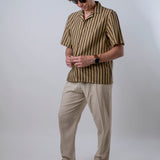 Polo Bowling Righe Beige