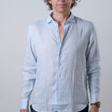 Camicia lino azzurro