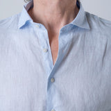 Camicia lino azzurro