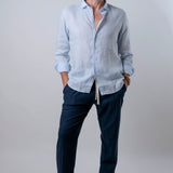 Camicia lino azzurro