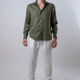 Camicia lino verde