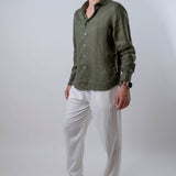 Camicia lino verde