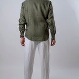 Camicia lino verde
