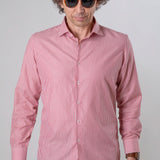 Camicia riga bordeaux