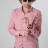 Camicia riga bordeaux