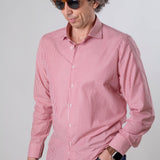 Camicia riga bordeaux