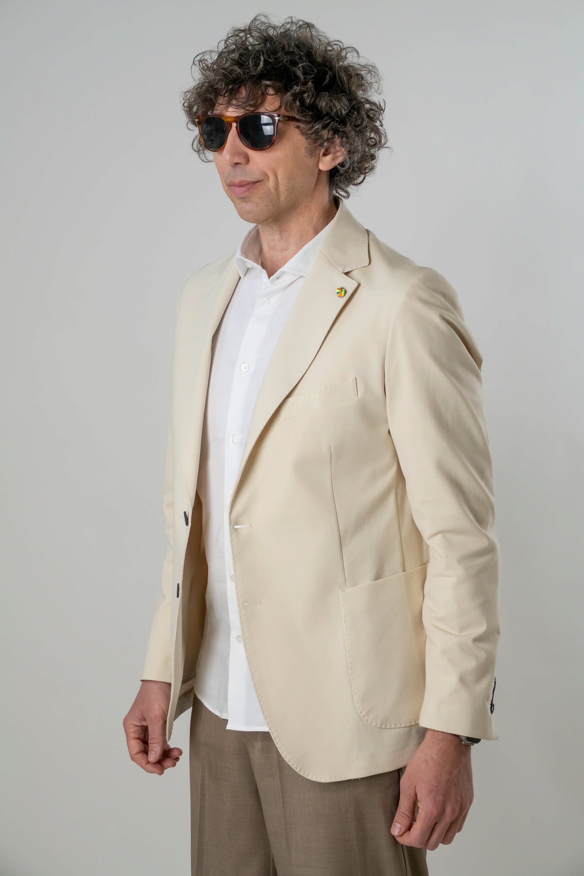 Giacca punto milano panna