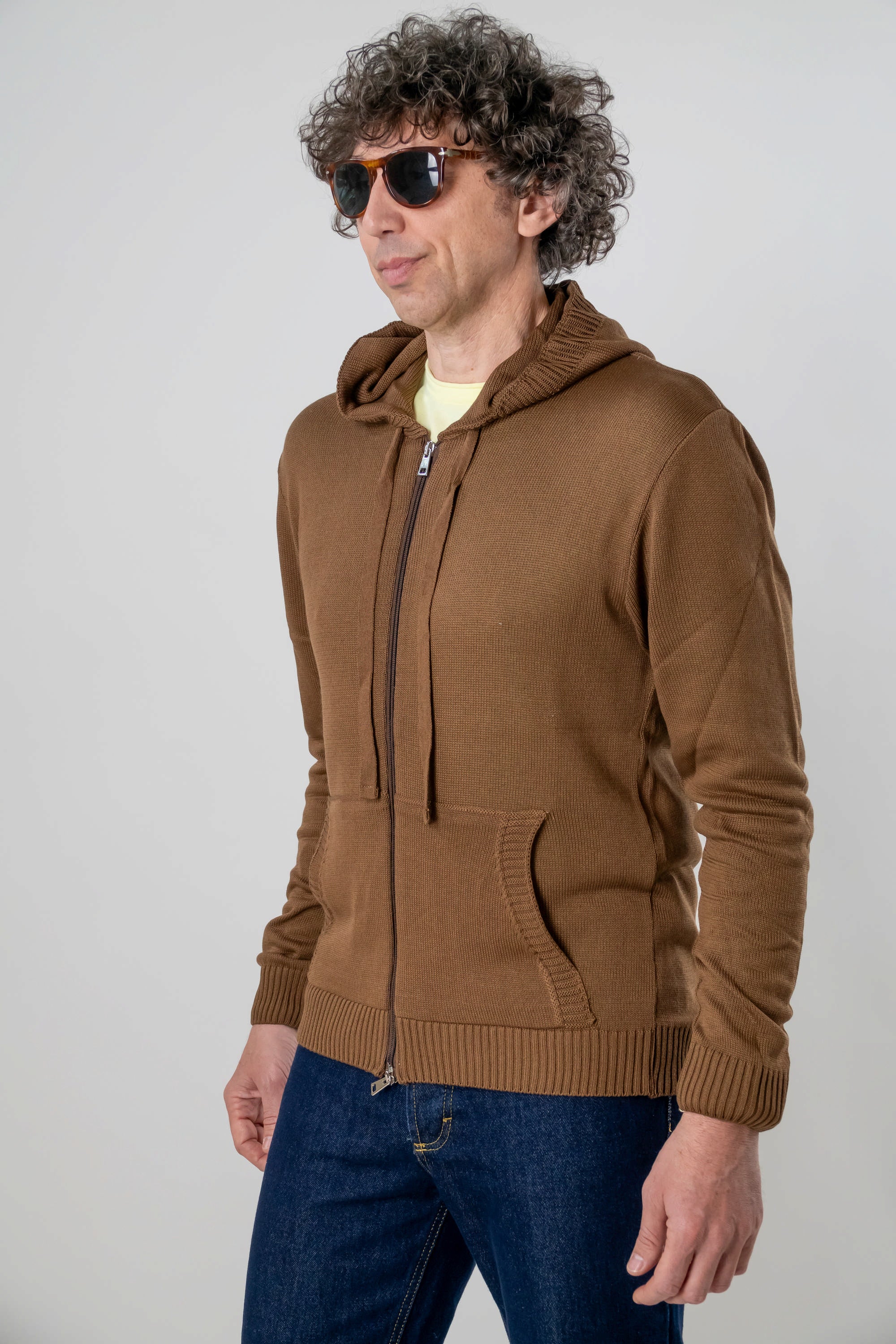 Maglia cappuccio marrone