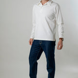 Polo maniche lunghe panna