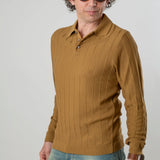 Polo maniche lunghe marrone