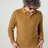 Polo maniche lunghe marrone