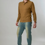 Polo maniche lunghe marrone