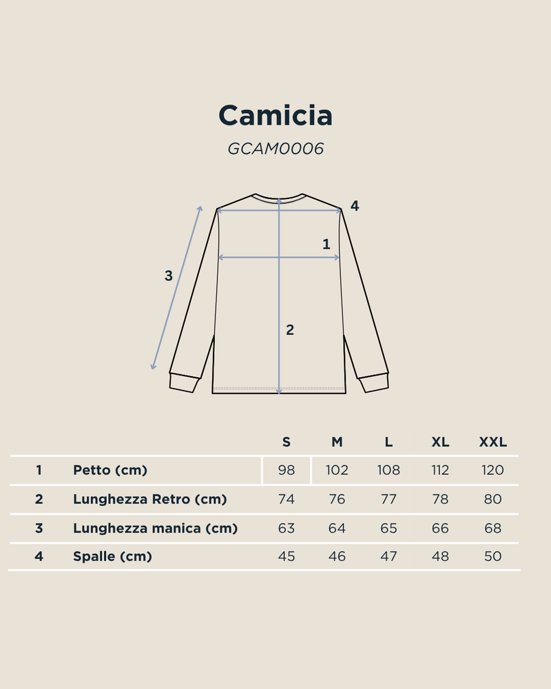 Tabella taglie per Camicia fantasia Light Blue