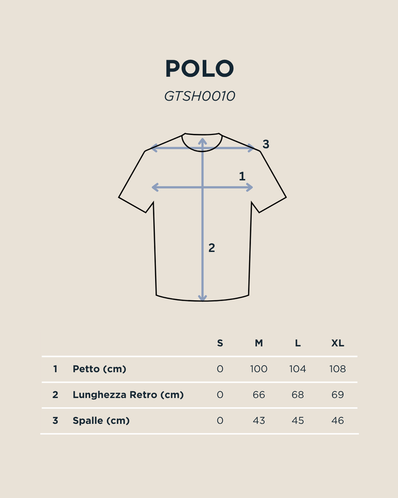 Tabella taglie per Polo Collo V Riga Blu
