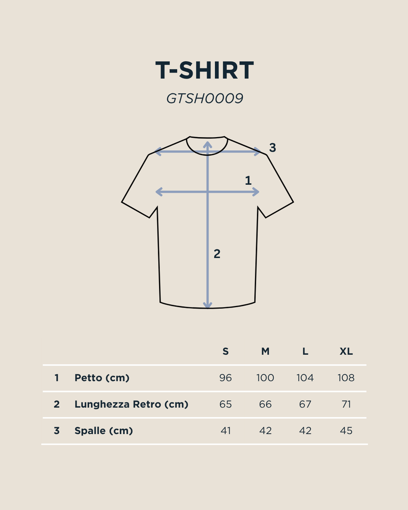 Tabella taglie per T-shirt Positano Grigio Panna