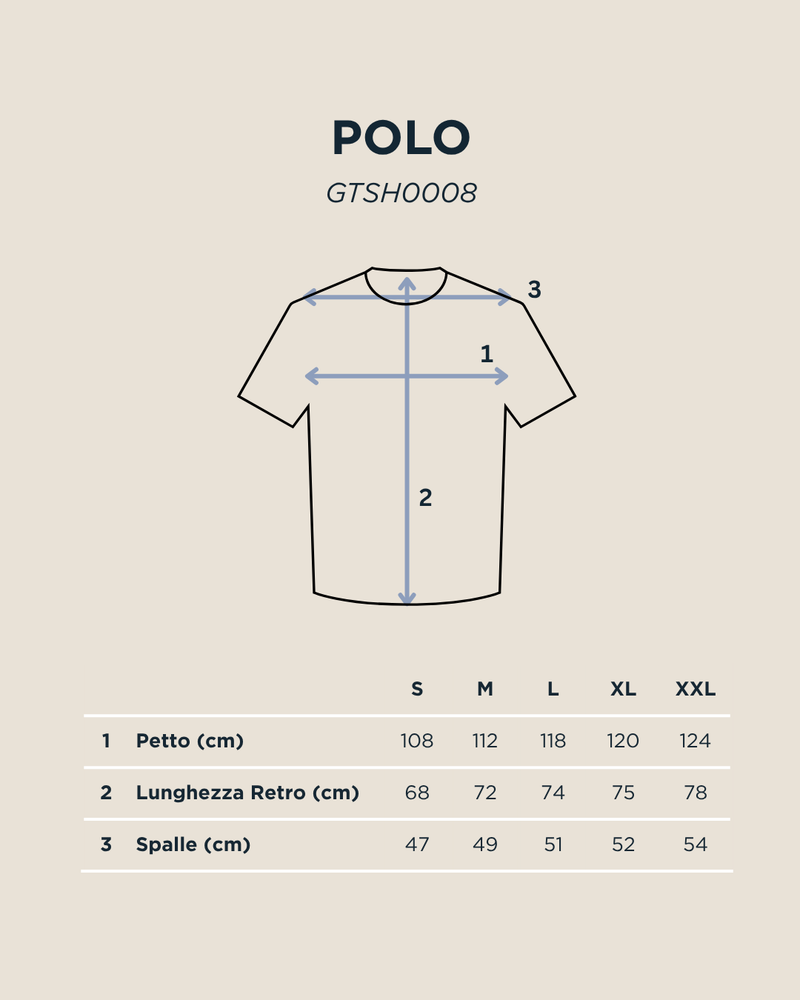 Tabella taglie per Polo Bowling Righe Beige