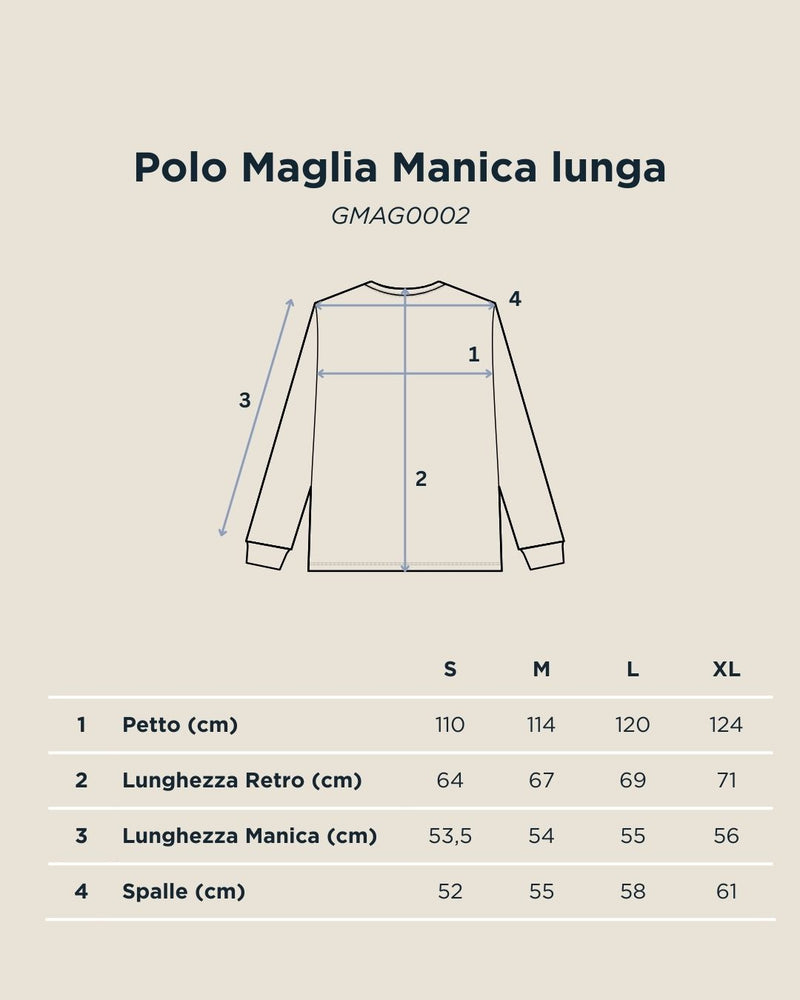 Tabella taglie per Polo Maglia Manica lunga
