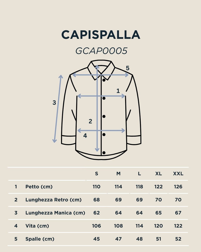 Tabella taglie per Giubbino camicia marrone